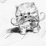 Moustache Dog in Ink